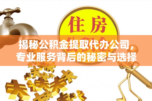 浑源揭秘公积金提取代办公司，专业服务背后的秘密与选择指南