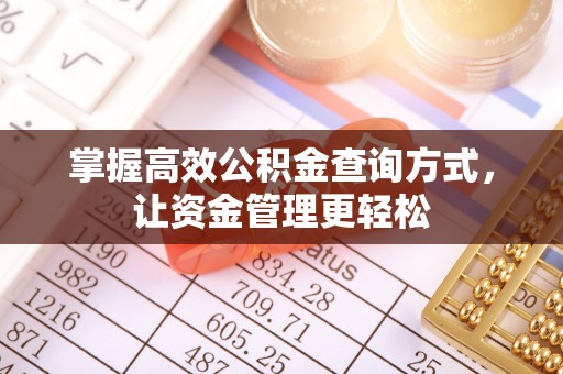 浑源掌握高效公积金查询方式，让资金管理更轻松